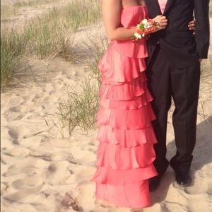 Bcbg Maxazria pink long evening dress, strapless